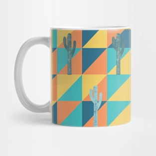 Geometric pattern with cactus Mug